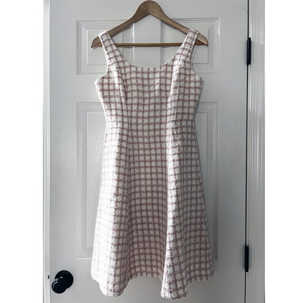 Girl Meets Glam Windowpane Lined Dress, Rose, 2P